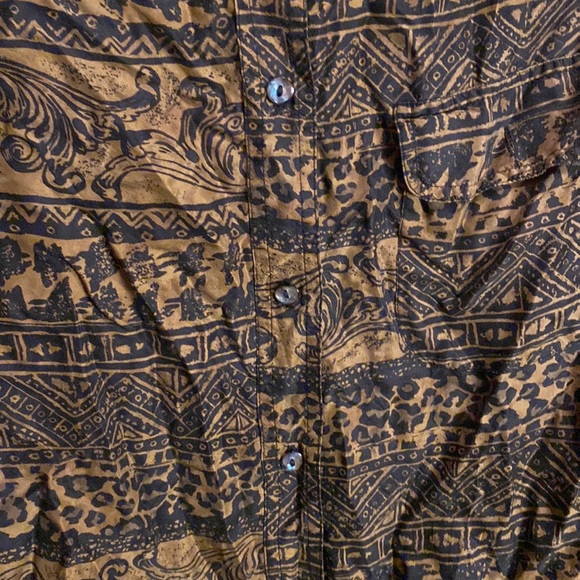 Vintage Mixed Pattern 100% Silk Blouse - Picture 3 of 9